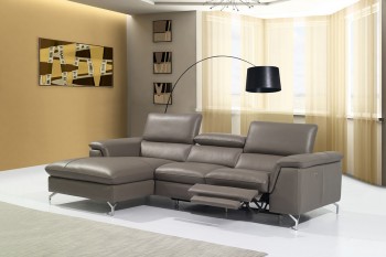 High End Curved Sectional Sofa in Leather