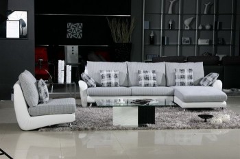 Contemporary Quality Microfiber L-shape Sectional