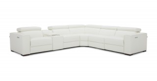 Breathtaking White Sectional with Italian Leather
