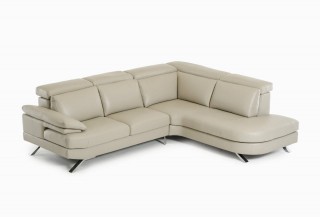 Contemporary Leather Upholstery Corner L-shape Sofa