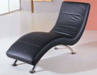 Black or White Leather Armless Love Chaise