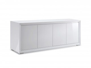 Modern 4 Doors High Gloss White Buffet for Living Room