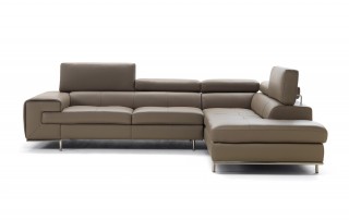 Real Leather Tufted Sectional Sofa