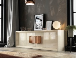 Light Wooden Matte Buffet with Accent