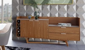 Contemporary White Walnut Buffet for Dining Room