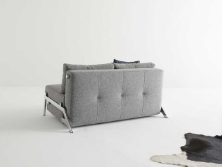 Light Grey Fabric Upholstered Contemporary Convertible Sofa Bed
