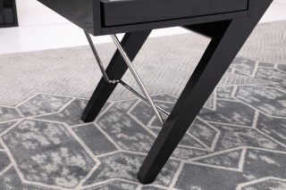 Contemporary Black Ash Desk with Glass Top