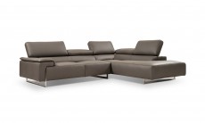 Classic Leather Sectional Sofa Upholstered In Italian Leather