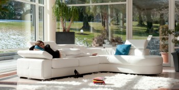 Advanced Adjustable Modern Leather L-shape Sectional