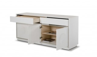 Four Door Contemporary White Crocodile Lacquer Buffet