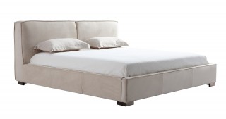 Exotic Wood High End Platform Bed with Easy to Clean Fabric