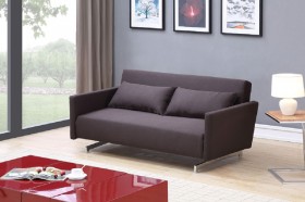 Unique Chocolate Brown Sofa Sleeper with Chrome Legs