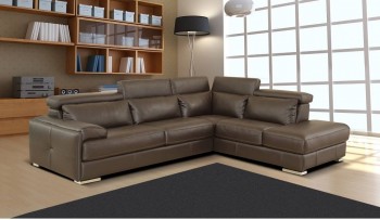 Exclusive Tufted Sectional Upholstered in Real Leather