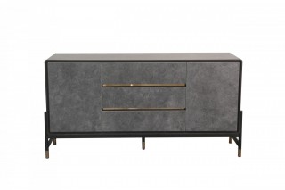 Contemporary Walnut Buffet with Gold Tips