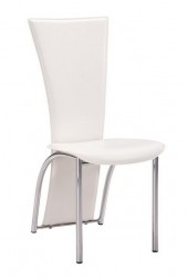 Leatherette High Back Dining Chair with Metal Legs