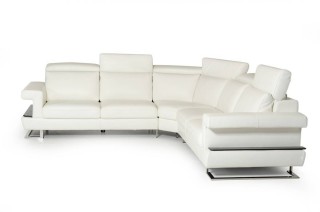 Three Pieced Contemporary Leather Sectional Sofa