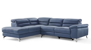 Two Tone Contemporary Style Sleek Quality Full Leather Couch