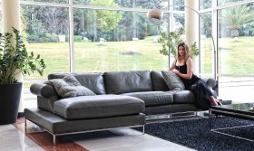 Stylish Leather Corner Sectional Sofa