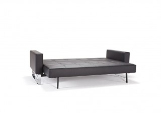 Leather Sofa Bed with Textured Pillow and Color Options