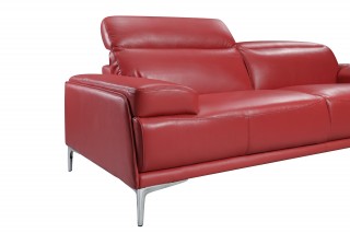 Madrid Contemporary Italian Leather Sofa Set in Red