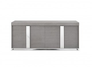 Elite Gray Oak Buffet with Stainless Steel Accents