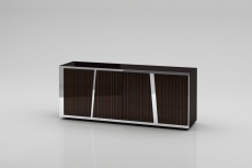 Modern Ebony Buffet with Silver Accents Modern Ebony Buffet with Silver Accents