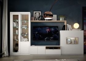 Elite White Wall Unit with Illuminating Light