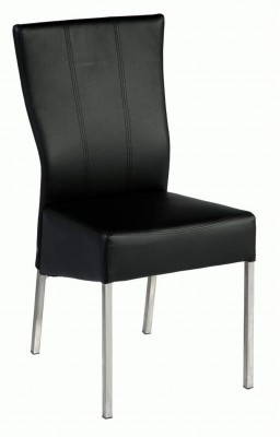 Stylish Curved Back Side Chair with Comfortable Black Seats