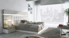 High-class Leather Modern Platform Bed with High Headboard High-class Leather Modern Platform Bed with High Headboard