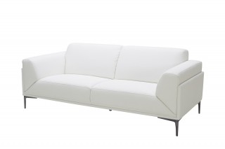 Manhattan Contemporary White Leather Sofa Set