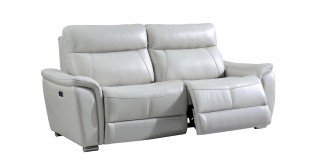 Light Grey Top-Grain Italian Leather Sofa Set