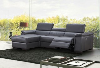 Sophisticated Quality Leather L-shape Sectional