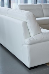 White Leather Sofa Set with Black Accents