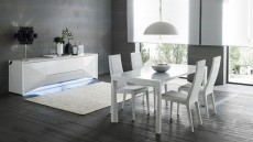 High-class Rectangular Frosted Glass Top Leather Dinner Furniture Set High-class Rectangular Frosted Glass Top Leather Dinner Furniture Set