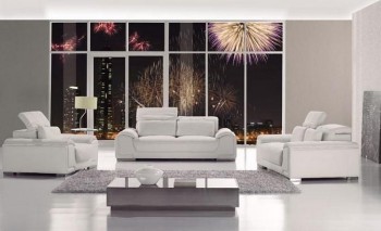 White Bonded Leather Sofa Set White Bonded Leather Sofa Set