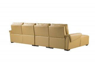 Real Italian Leather Sectional with Recliner Footrest
