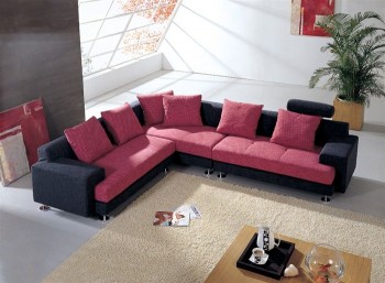 Contemporary Style Micrfoiber L-shape Sectional