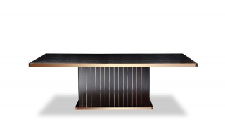 Amazing Black Crocodile and Rose Gold Dining Table