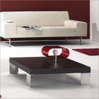 Hempel Square Coffee Table in Walnut finish with Chromium Legs