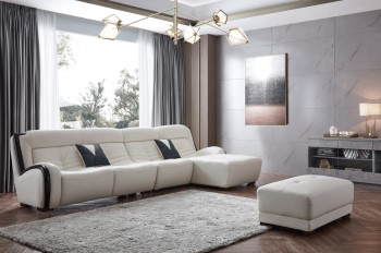 Sophisticated Full Leather Sectional with Chaise