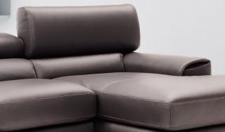Graceful Full Leather Sectional with Chaise