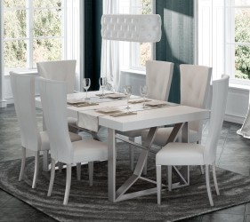 Graceful Rectangular in Wood Leather Designer Modern Dining Room