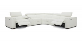 Breathtaking White Sectional with Italian Leather