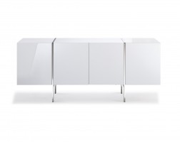 Modern High Gloss Buffet with Polished Stainless Steel Legs