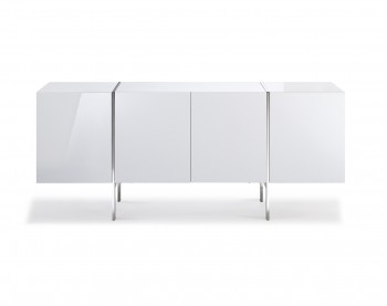 Modern High Gloss Buffet with Polished Stainless Steel Legs Modern High Gloss Buffet with Polished Stainless Steel Legs