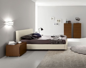 Lacquered Made in Spain Wood High End Platform Bed