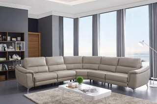 Stylish Leather Sectional with Chaise