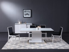 High End Rectangular Wooden and Frosted Glass Top Leather Designer Table Set High End Rectangular Wooden and Frosted Glass Top Leather Designer Table Set