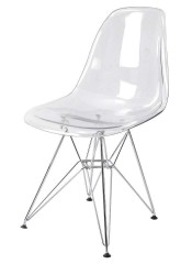 Wired Legs White Side Chair with Hard Plastic Seat in 5 Colors