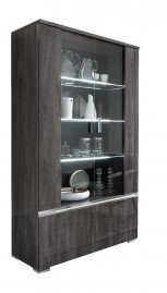 Grey Birch Lacquer Two Door China with Lights Grey Birch Lacquer Two Door China with Lights